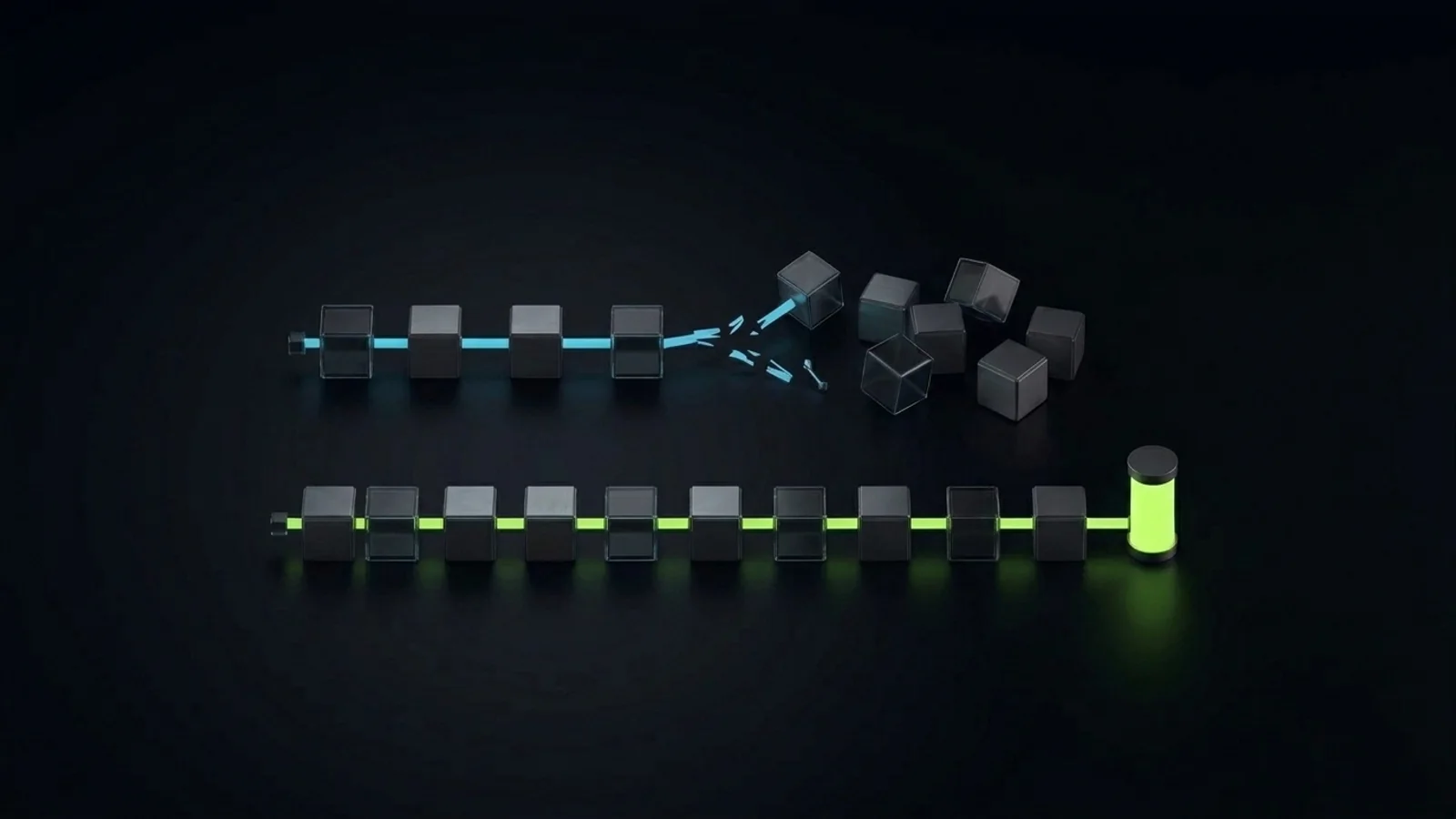 Diagram contrasting a broken path that restarts from scratch with a continuous path that strengthens an existing structure, representing switching CRMs versus improving the current one