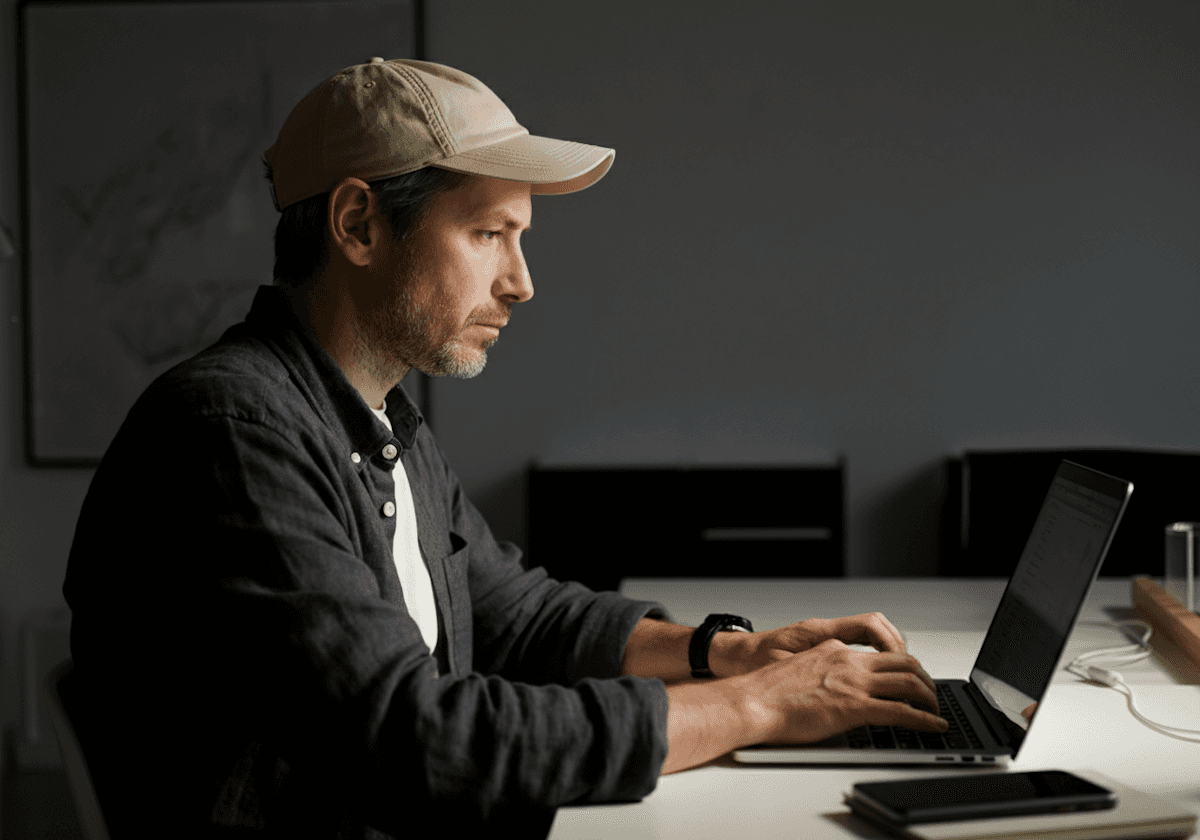 A person with his laptop